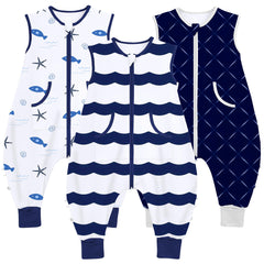 NOUJULOUN toddler sleep sack front view shows soft knit fabric for sensitive skin.