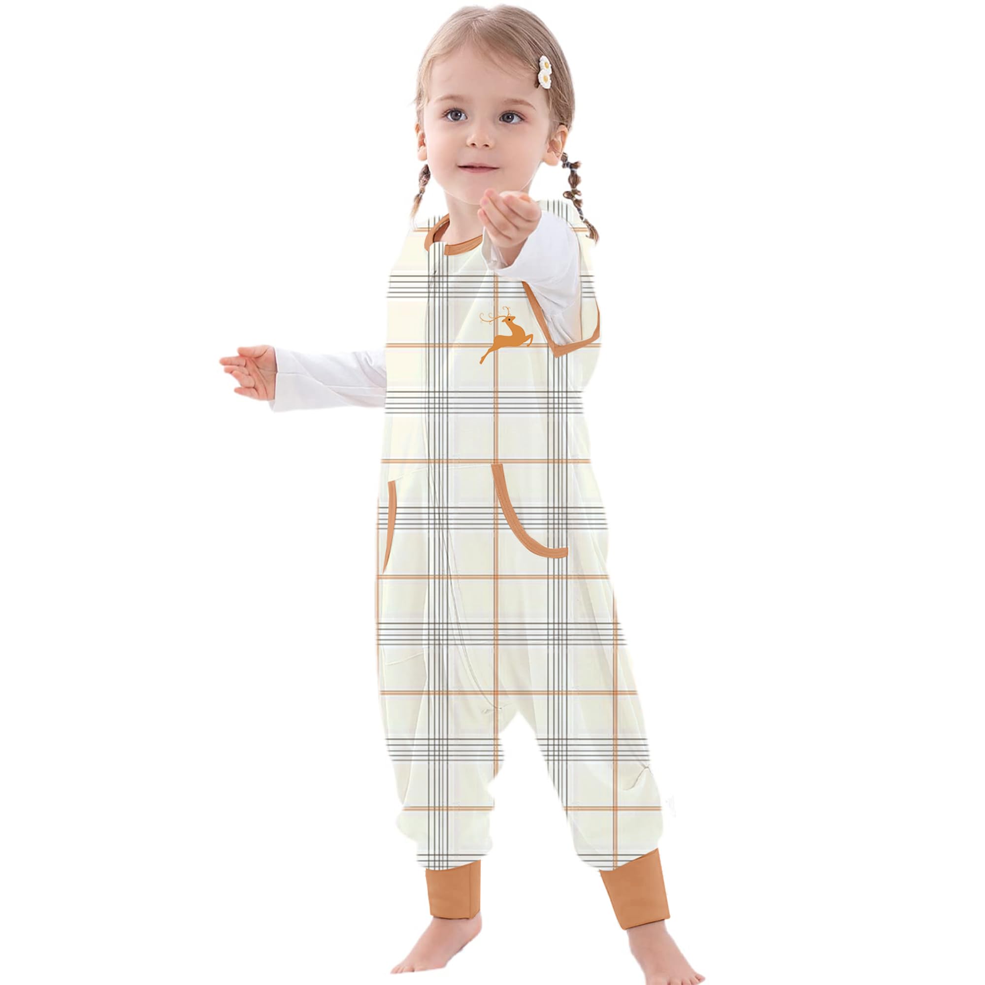 NOUJULOUN toddler-sleep-sack-legs-adjustable-snaps-bottom grow-with-child for lasting fit.
