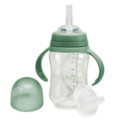 nouka fern sippy cup with closed lid for clean travel.