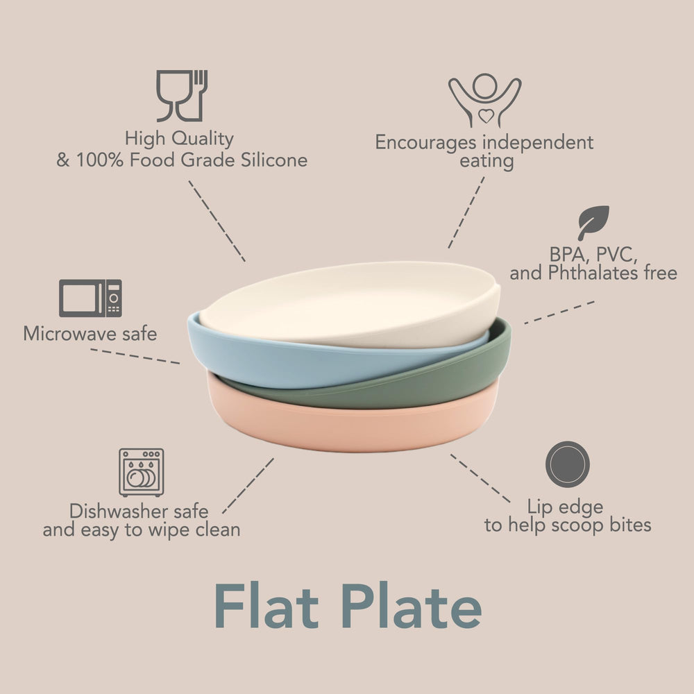 noüka fern flat plate soft silicone texture for gentle handling.