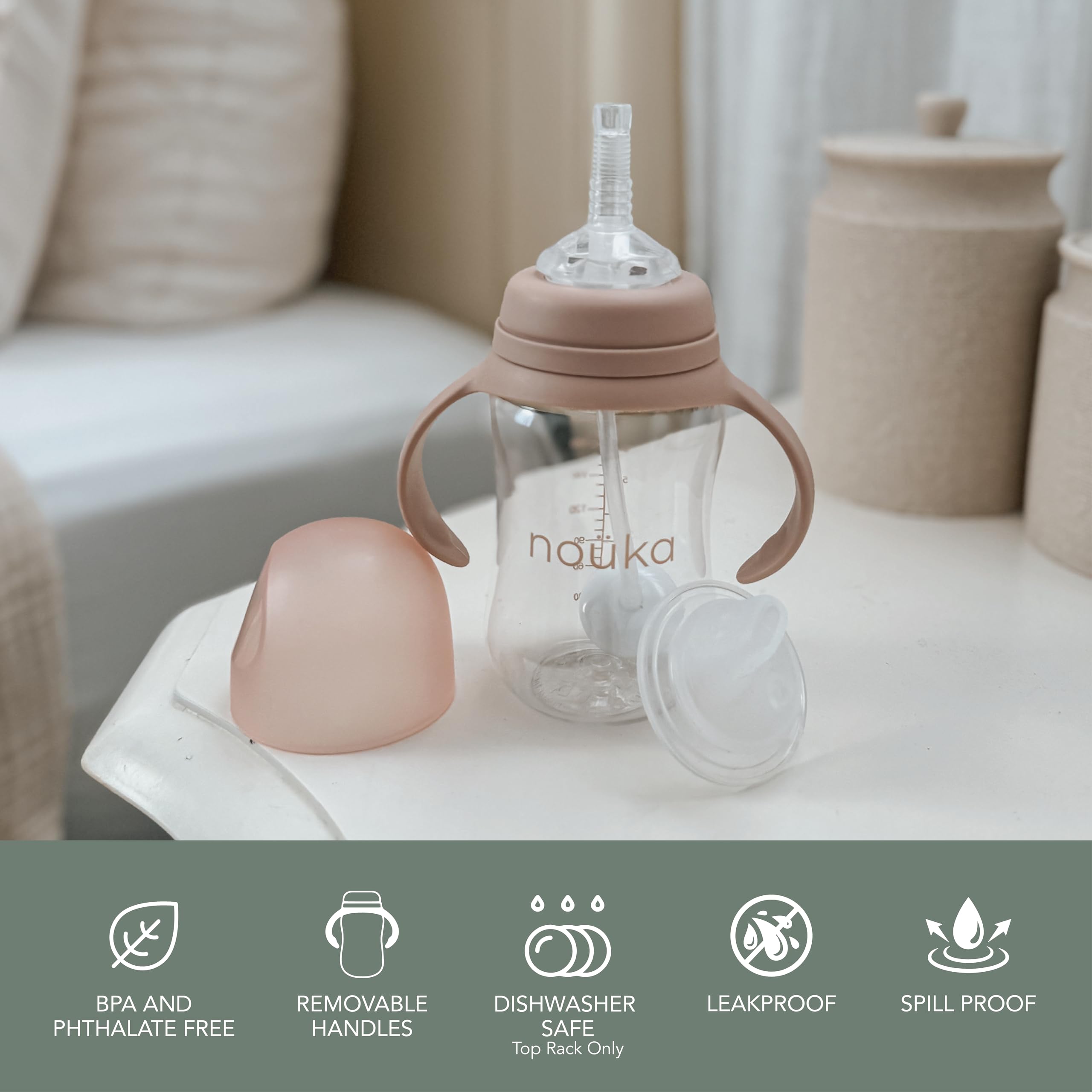 nouka leak-proof cap keeps spout clean during travel