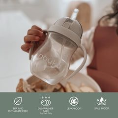 noüka leakproof straw cup keeps drink secure with protective lid.