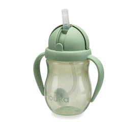 noüka weighted straw cup with click top lid offers stable grip for easy sipping.