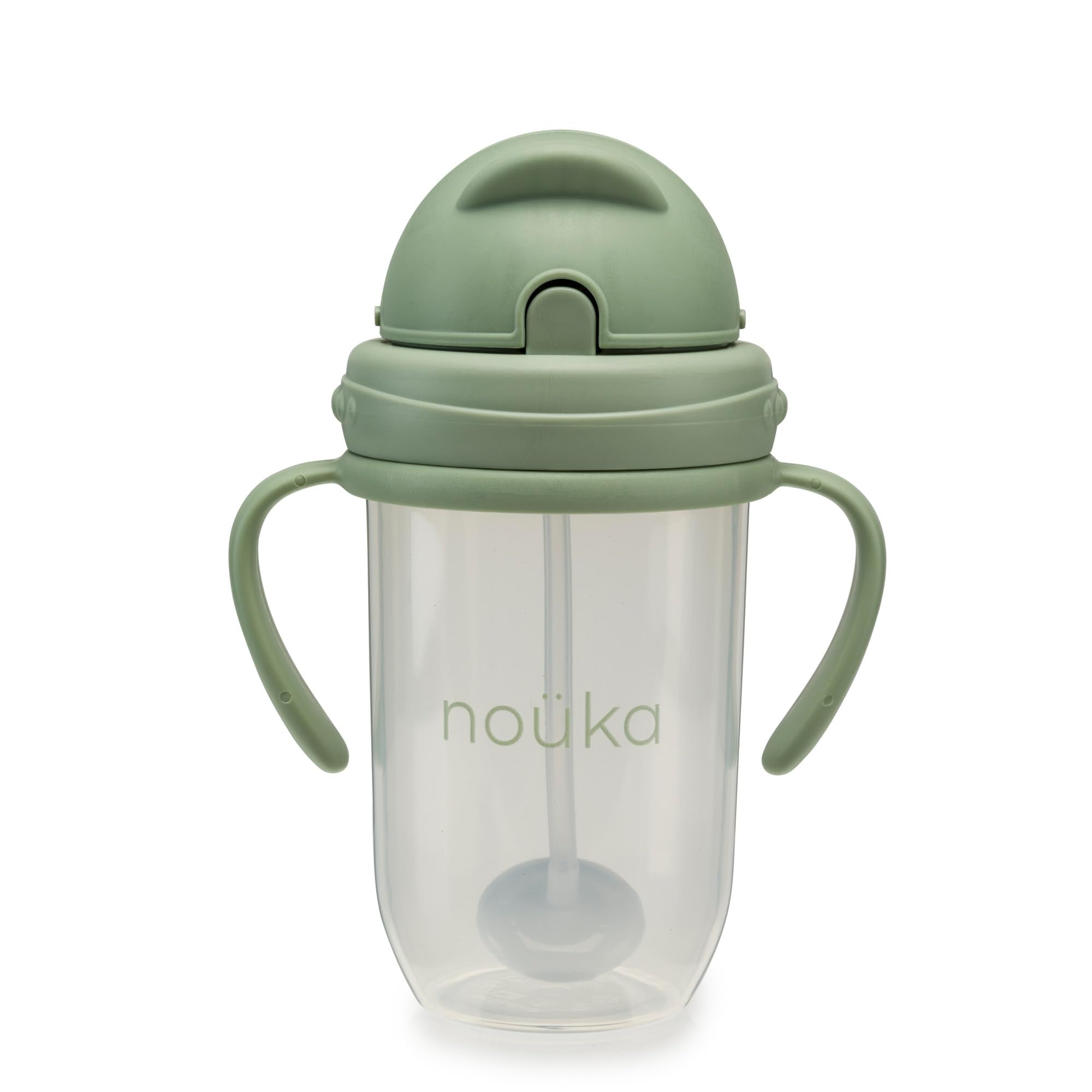 noüka weighted straw cup with removable handles fits car and stroller cup holders