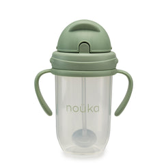 noüka weighted straw cup with removable handles fits car and stroller cup holders
