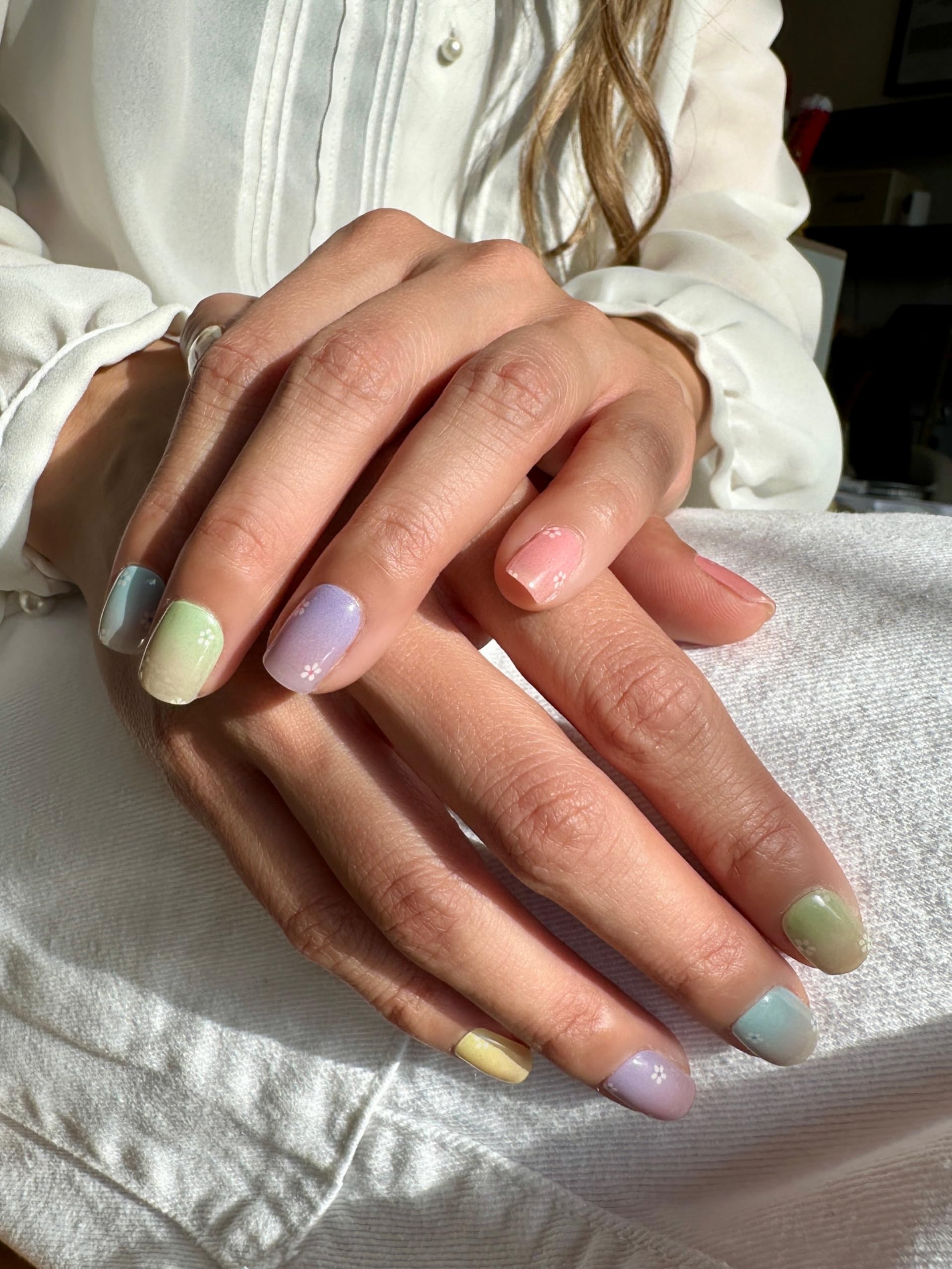 Nova Nails Flower Child nails close-up with polished, chip-free look