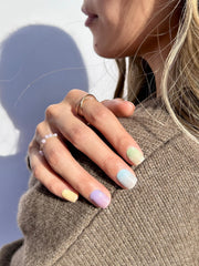 Nova Nails Flower Child strip application close-up showing fast DIY manicure