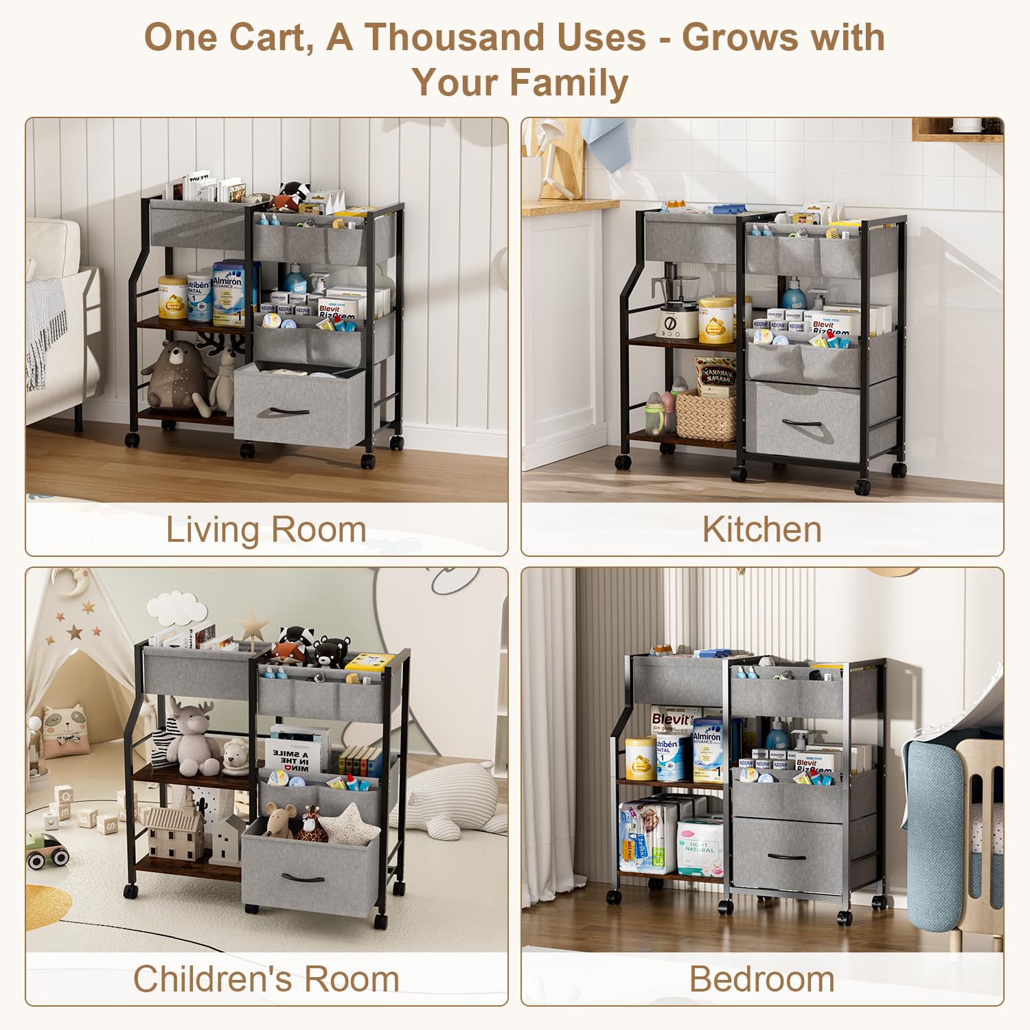 Novvia black design blends with any nursery decor.