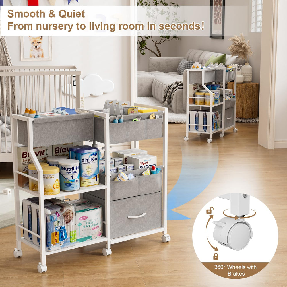 Novvia height 33.5 inches reduces bending during diaper changes.