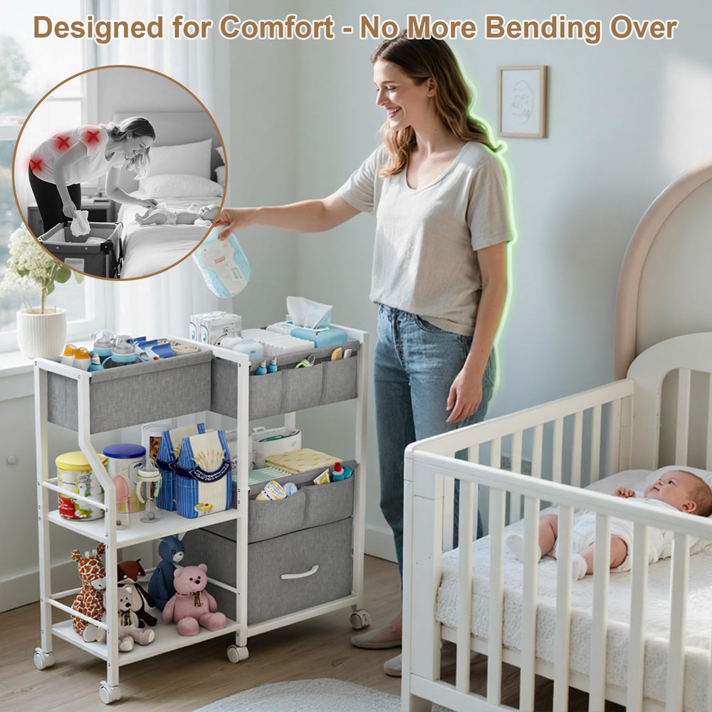 Novvia durable metal frame and fabric panels ensure lasting nursery organization.
