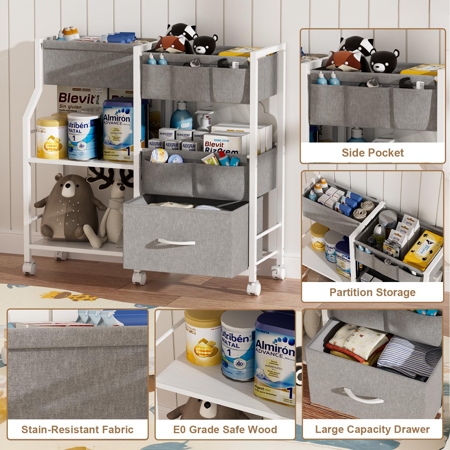 Novvia neutral finish blends with any nursery decor.