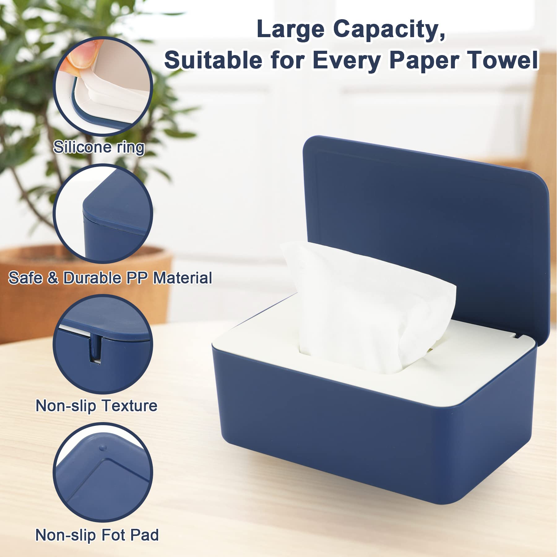 NOVWANG large capacity dispenser holds 100 wipes for fewer refills