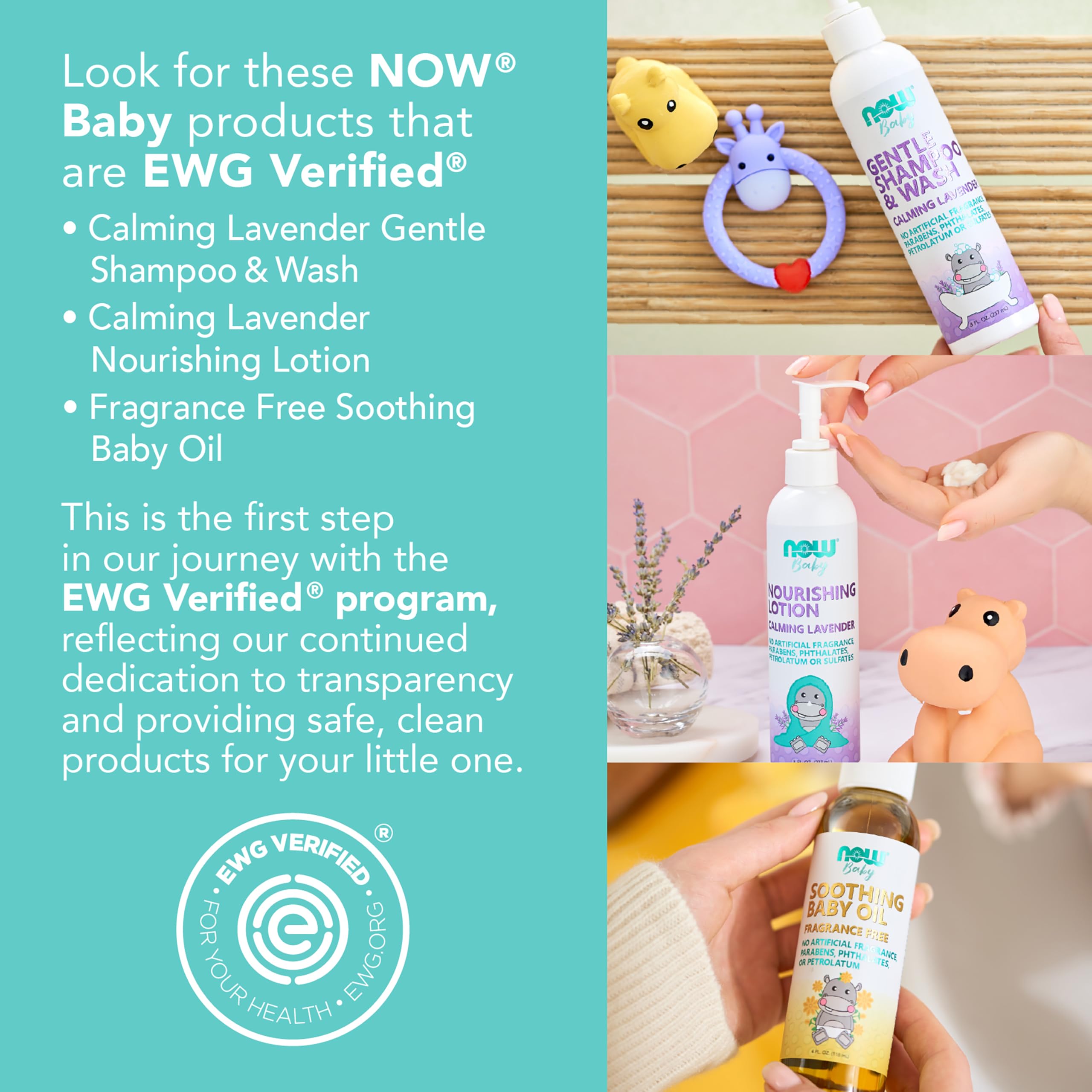 NOW Baby Gentle Shampoo made in USA uses globally sourced ingredients for family-safe care.