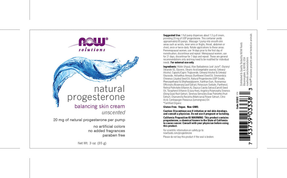 Now Foods Progesterone Cream applied to skin on the wrist for daily routine.