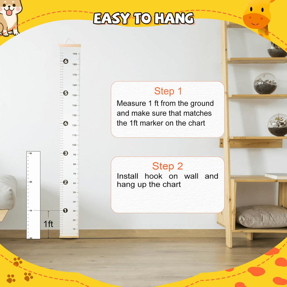 NOYOC growth chart ideal for renters needing removable decor
