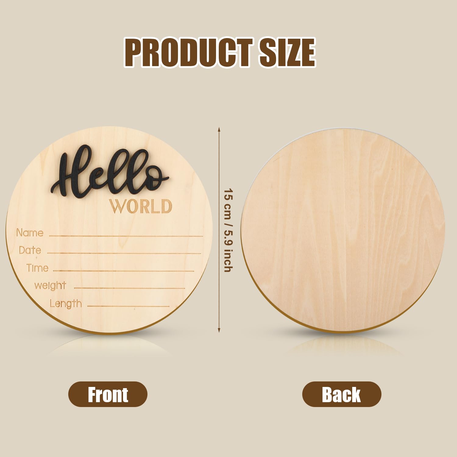NQEUEPN sign shows engraved World and birth stats on wood