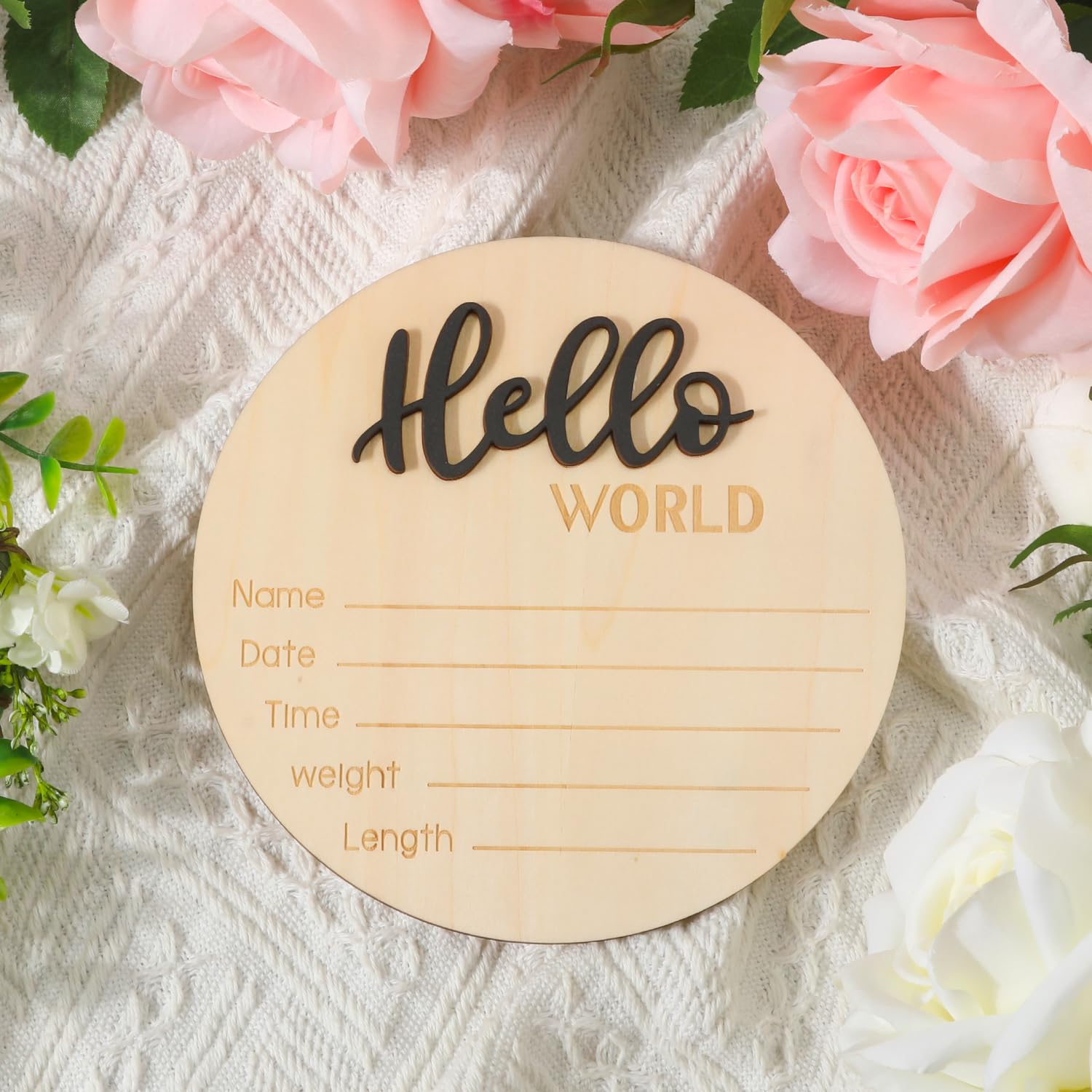 NQEUEPN wooden sign used as a newborn photo prop