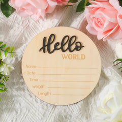 NQEUEPN wooden sign used as a newborn photo prop