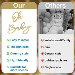 NQEUEPN gold wooden letters set enhances baby shower backdrop.