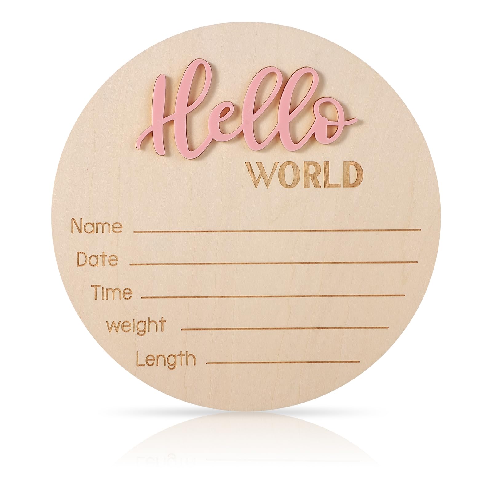 NQEUEPN Hello World wooden sign photo prop for precious newborn portraits.