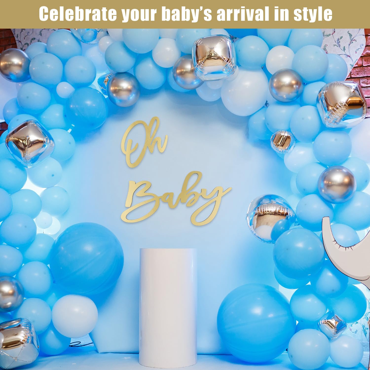NQEUEPN oh baby sign kit includes glue points for quick mounting.
