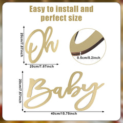 NQEUEPN wooden BABY sign in gold decor for nursery celebrations.