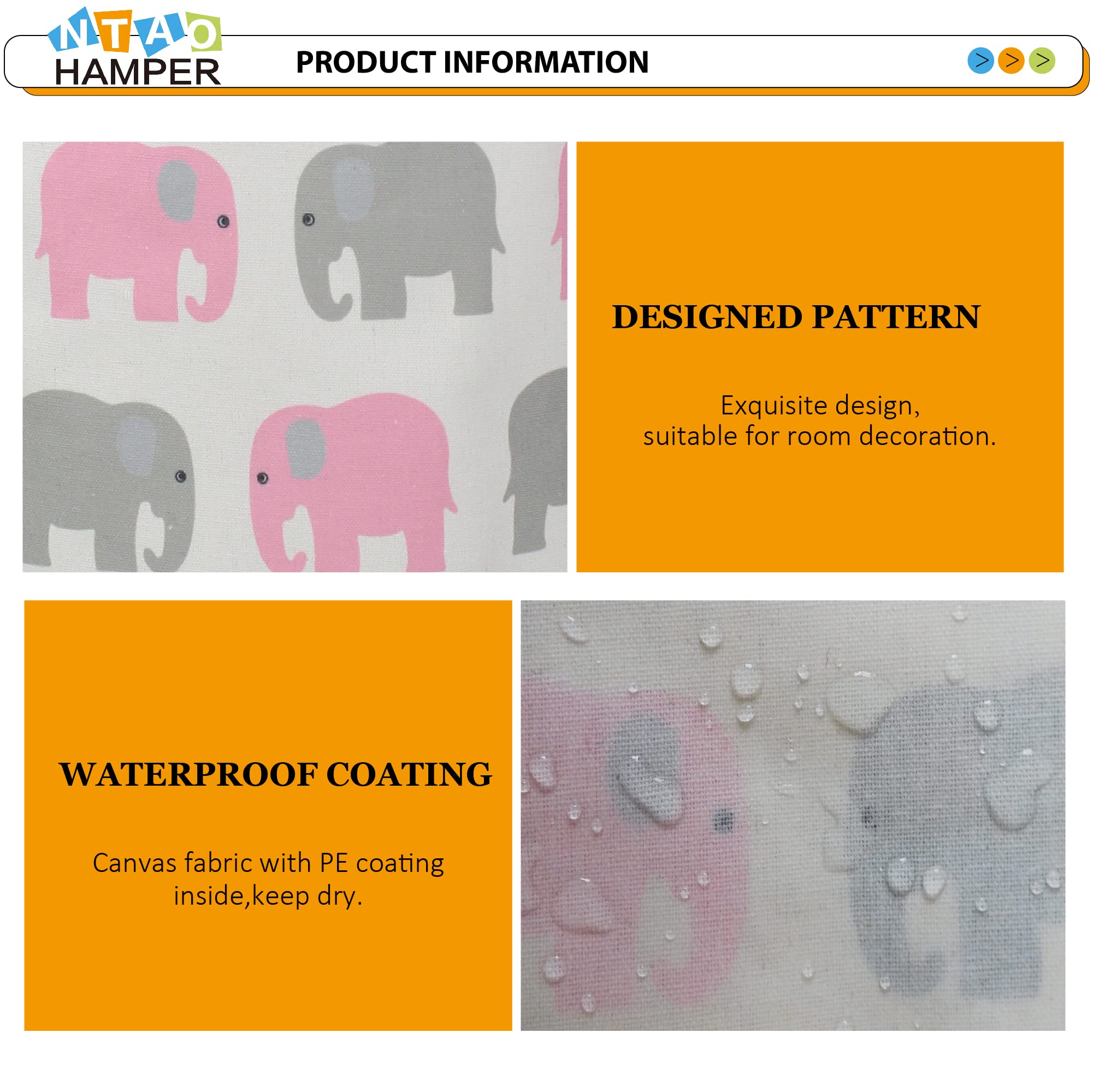 NTAOHAMPER spacious capacity for clothes and laundry essentials.