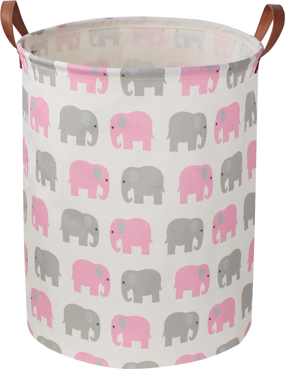 NTAOHAMPER laundry basket in pink elephant shape with waterproof lining for versatile storage.