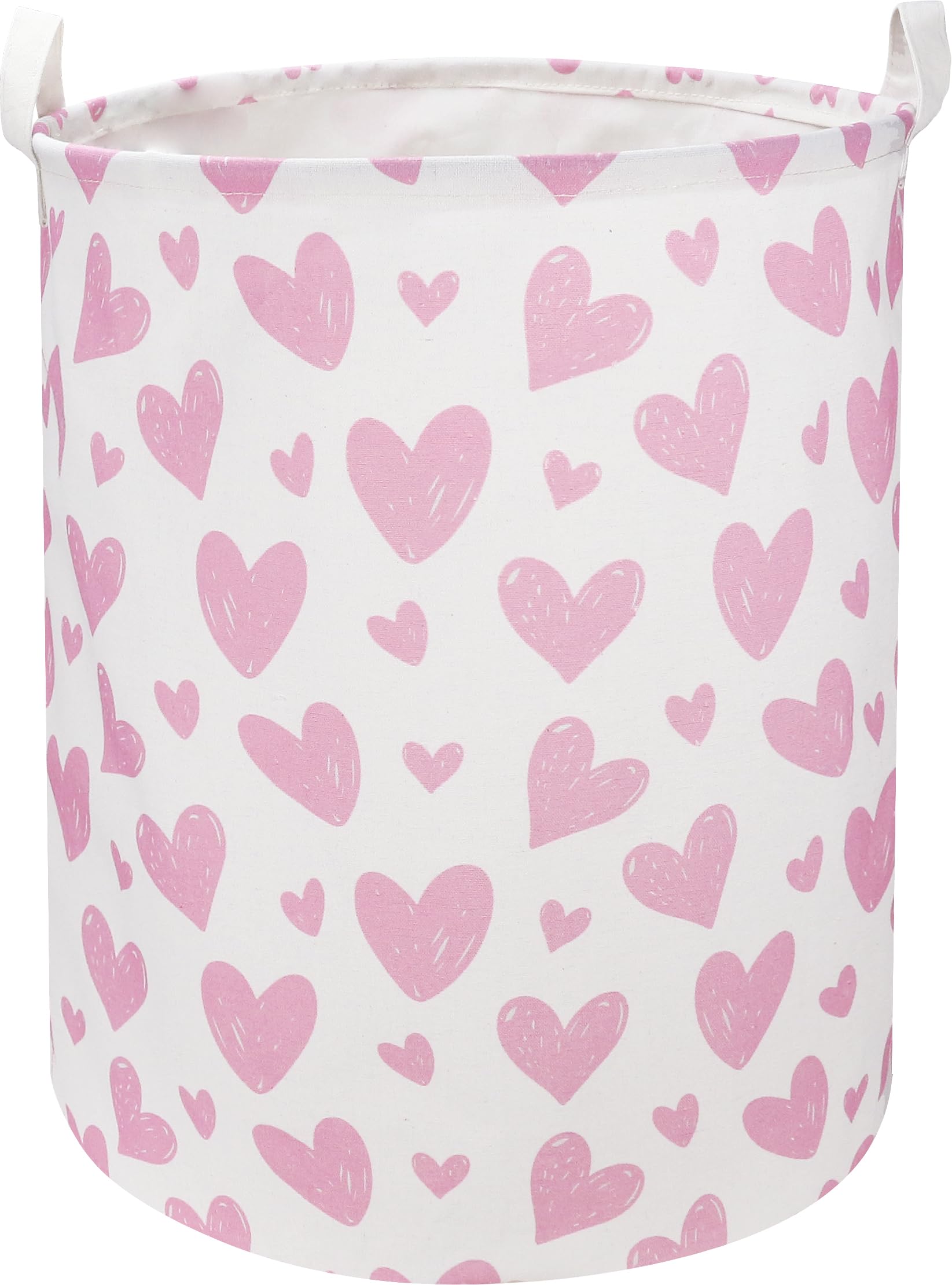 NTAOHAMPER pink heart laundry hamper ideal for organized clothes storage and cute nursery decor.