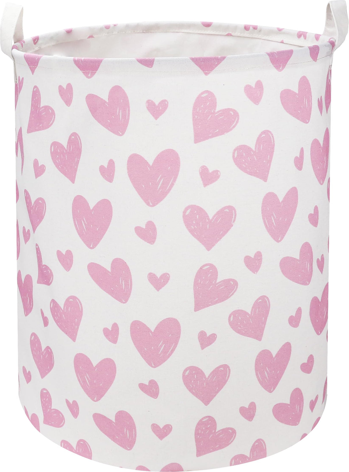NTAOHAMPER pink heart laundry hamper ideal for organized clothes storage and cute nursery decor.