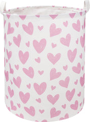 NTAOHAMPER pink heart laundry hamper ideal for organized clothes storage and cute nursery decor.