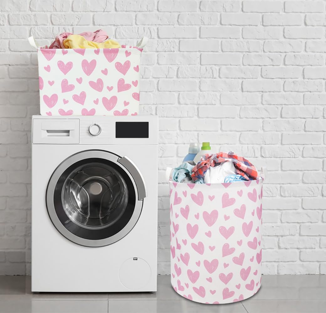 NTAOHAMPER versatile storage for books and gifts in pink heart