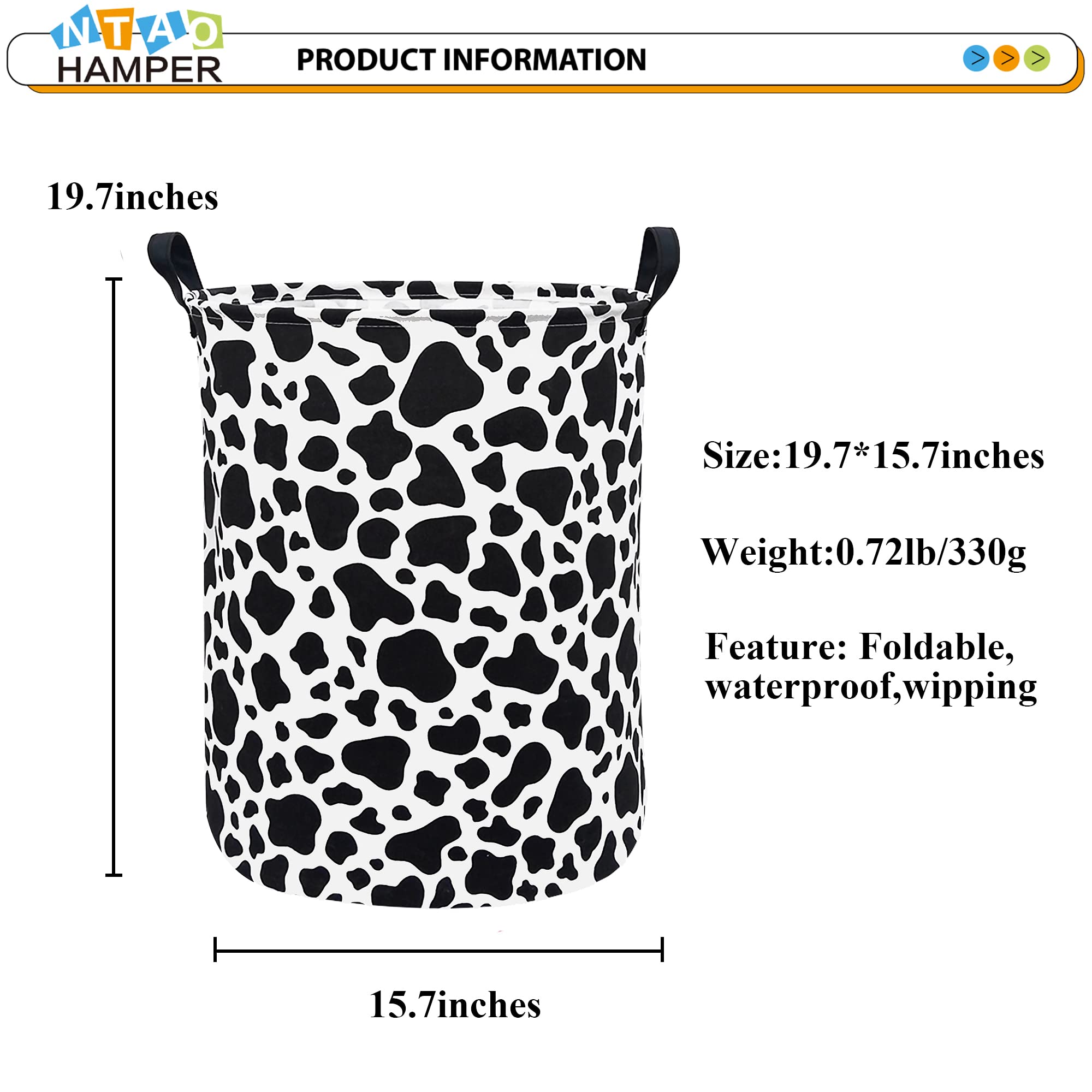 NTAOHAMPER Waterproof storage bin with collapsible design, ideal for nursery and laundry organization.