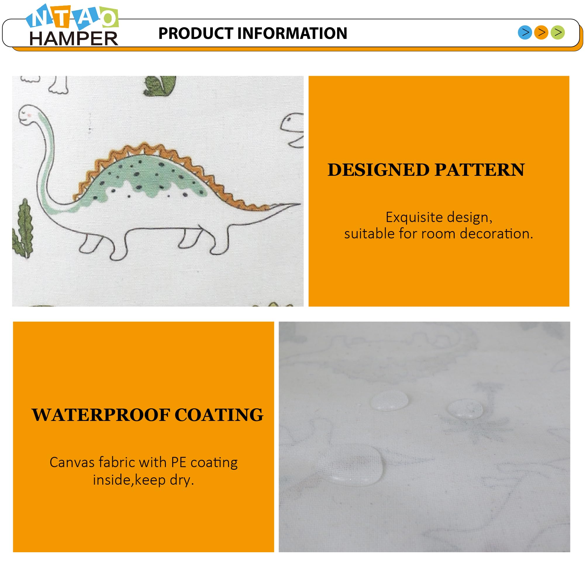 NTAOHAMPER dinosaur laundry hamper size suitable for bedrooms and laundry areas