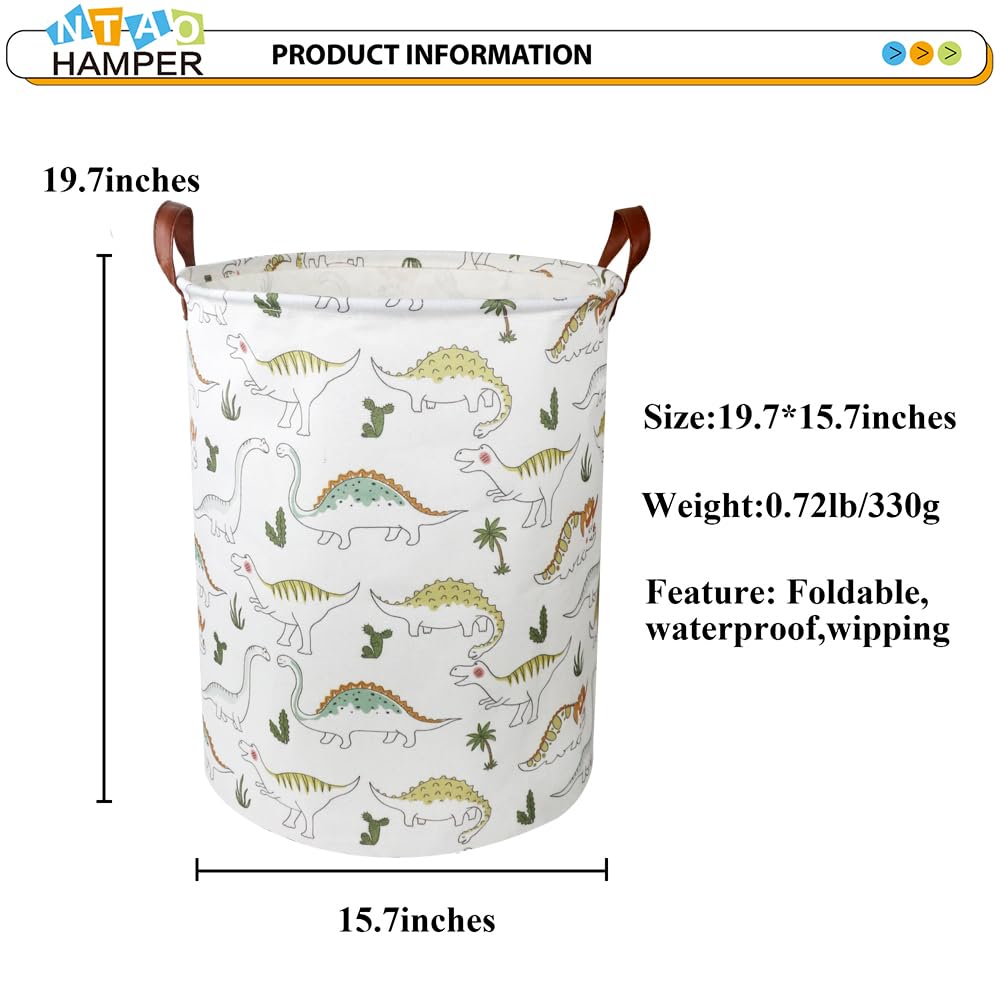 NTAOHAMPER dinosaur laundry hamper tote handles ideal for nursery organization