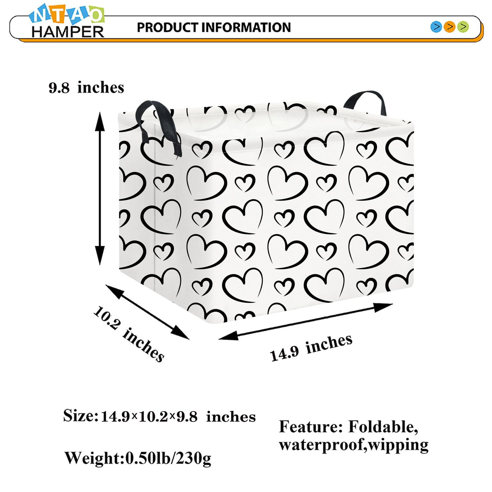NTAOHAMPER foldable portable storage basket for flexible home use.