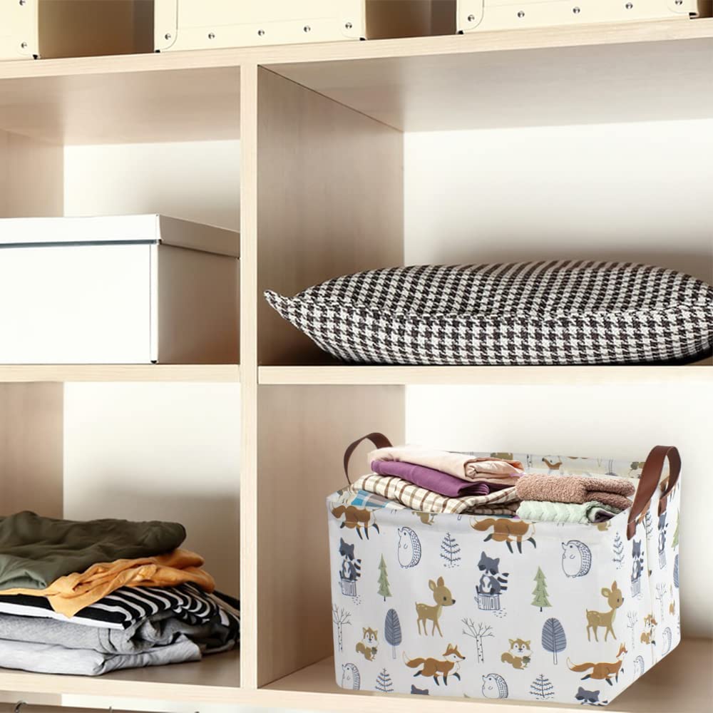 NTAOHAMPER book box on shelf with animal design, keeps books tidy