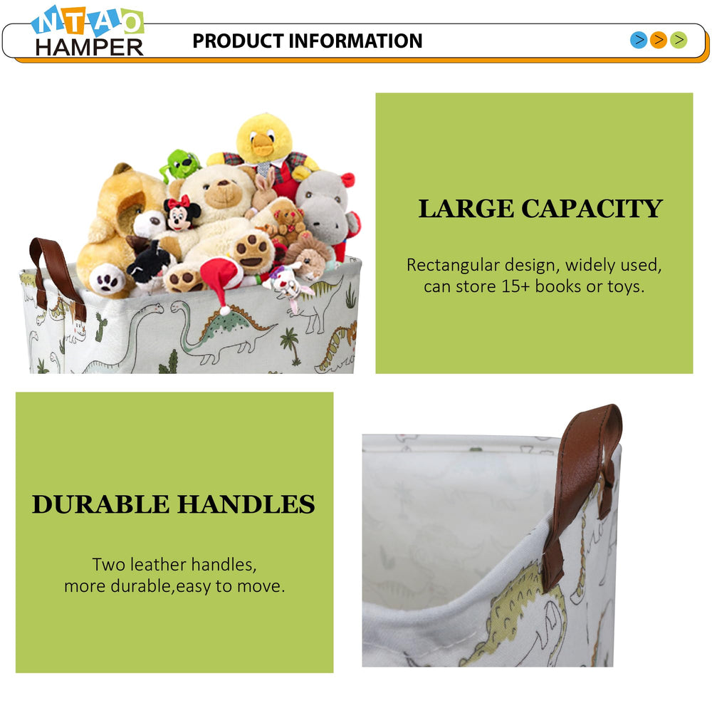 NTAOHAMPER portable laundry basket dino is easy to move.