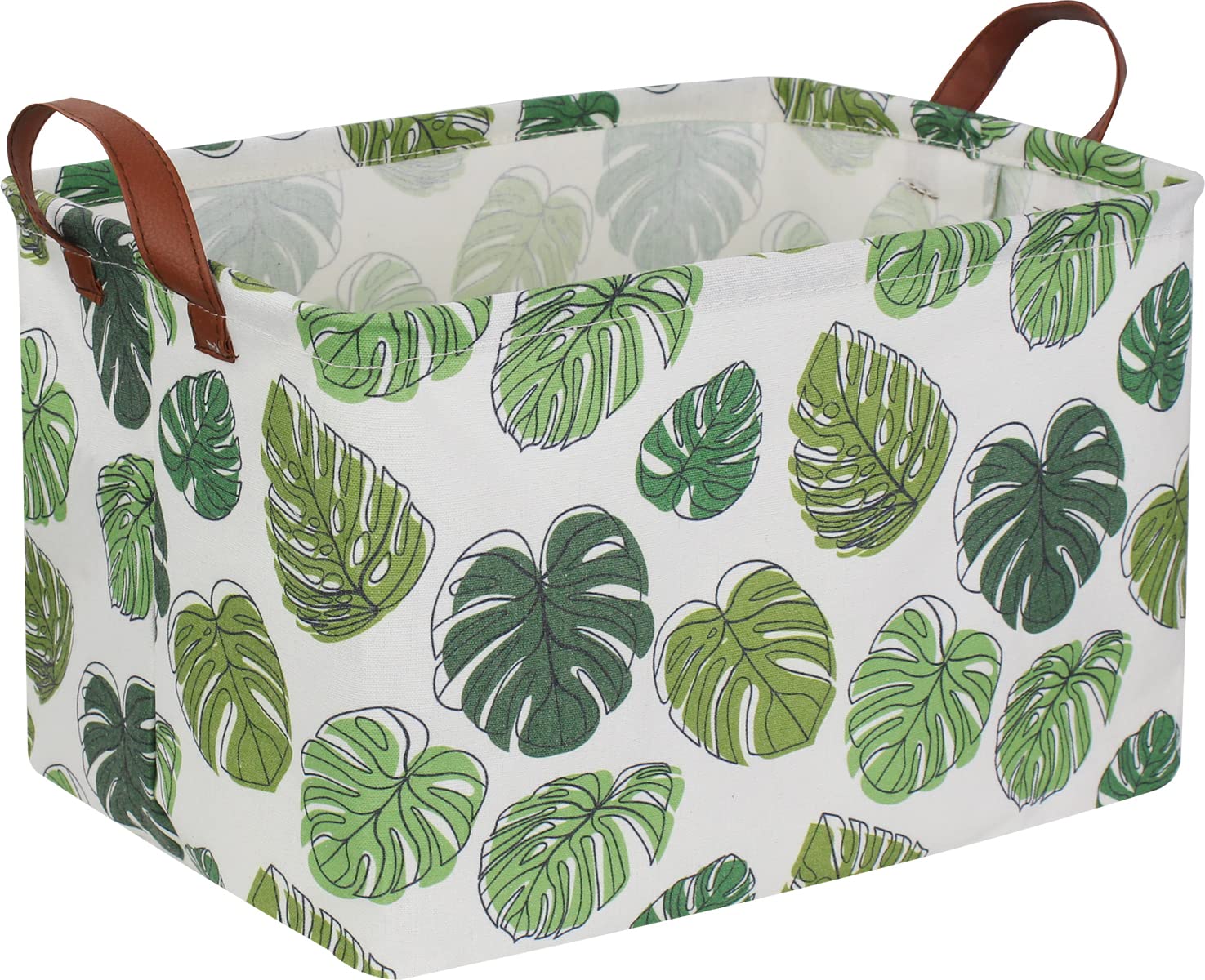 NTAOHAMPER rectangular green storage basket keeps clothes organized and easy to access.
