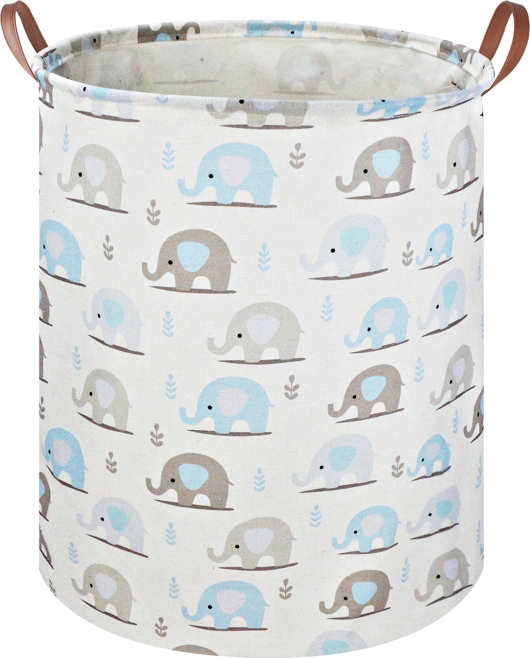 NTAOHAMPER blue elephant laundry basket for tidy bedroom storage.