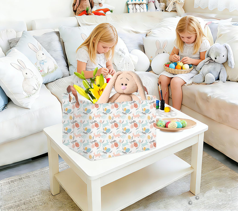NTAOHAMPER foldable laundry basket with handles for easy transport.