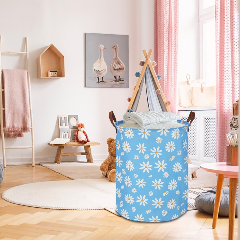 NTAOHAMPER blue laundry hamper in room highlights versatile organization and decor