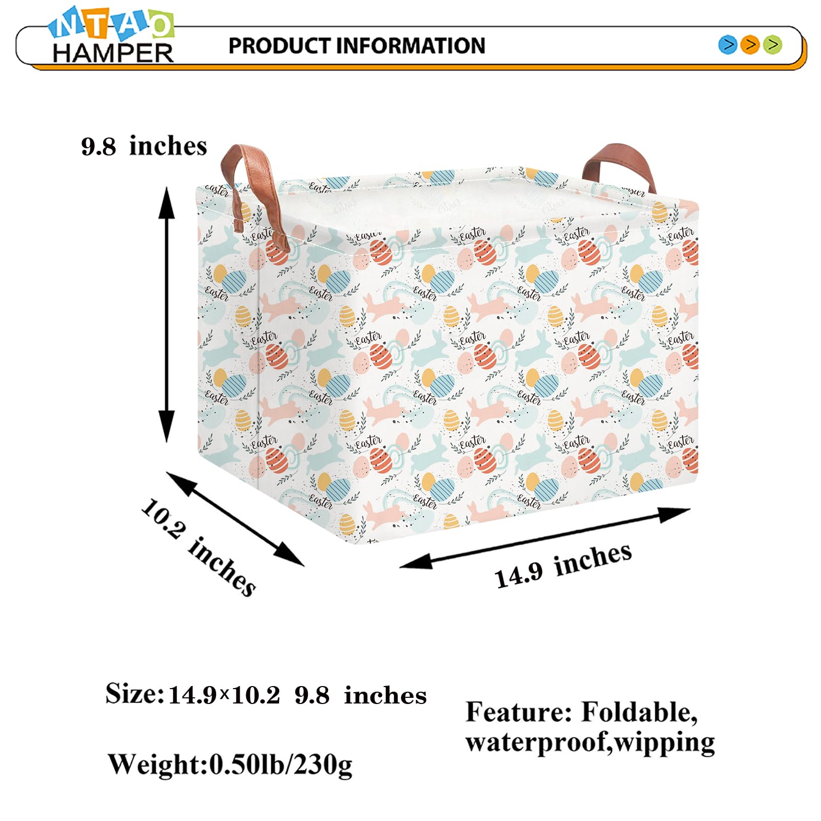 NTAOHAMPER kids room organizer pink basket with handles.
