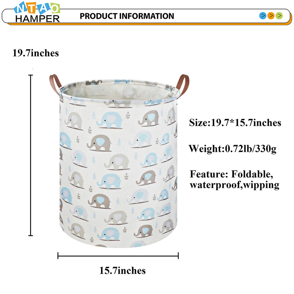 NTAOHAMPER elephant hamper suitable for nursery toys and clothing.
