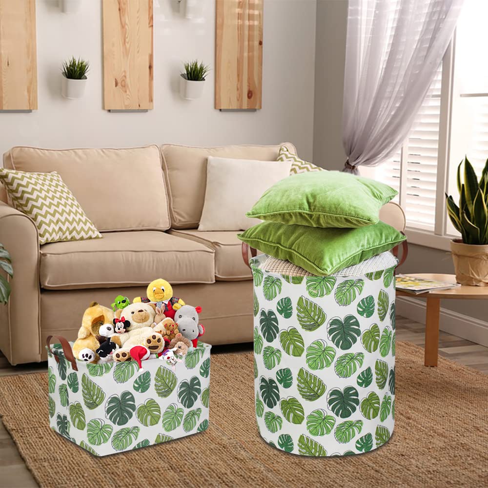 NTAOHAMPER tropical pattern basket with waterproof lining keeps contents dry