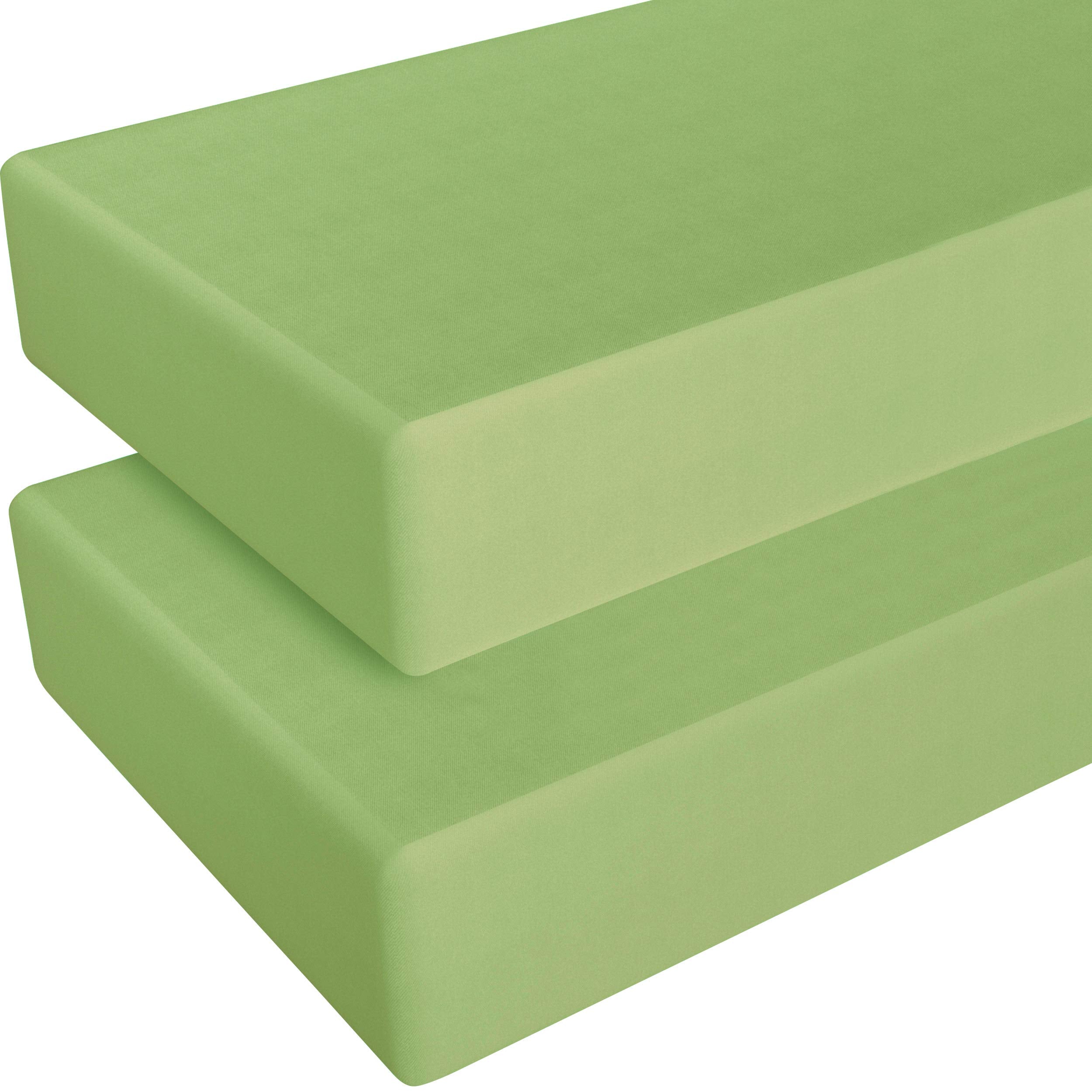 NTBAY 2-pack brushed microfiber crib sheet on a crib for cozy sleep