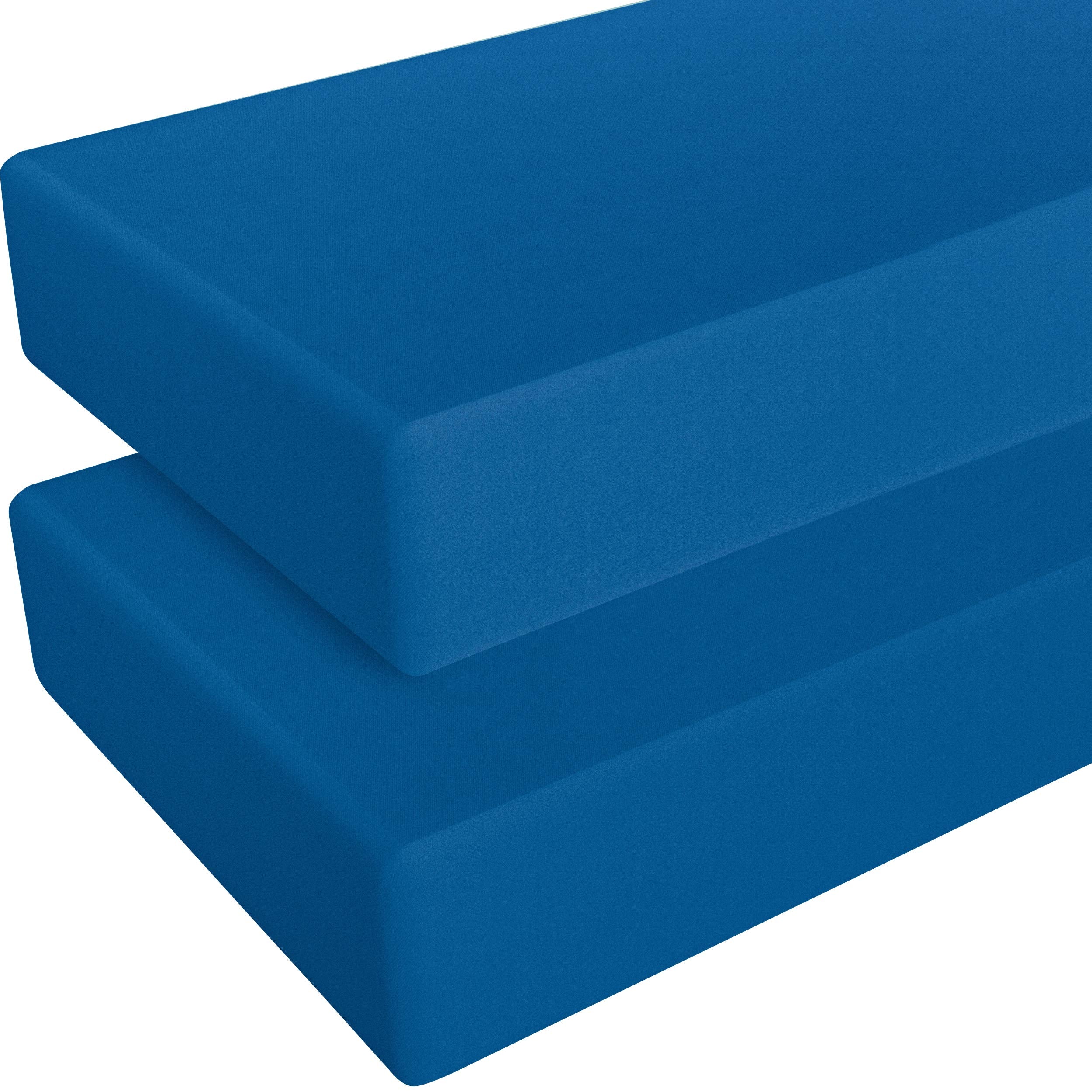 NTBAY 2-pack brushed microfiber crib sheets in royal blue for cozy baby sleep