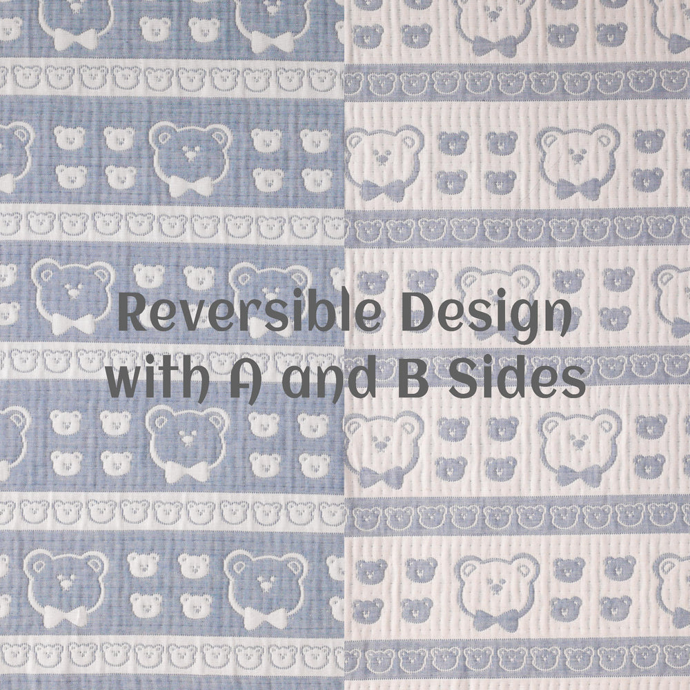 NTBAY 3-layer muslin toddler blanket reversible design highlights dual patterns