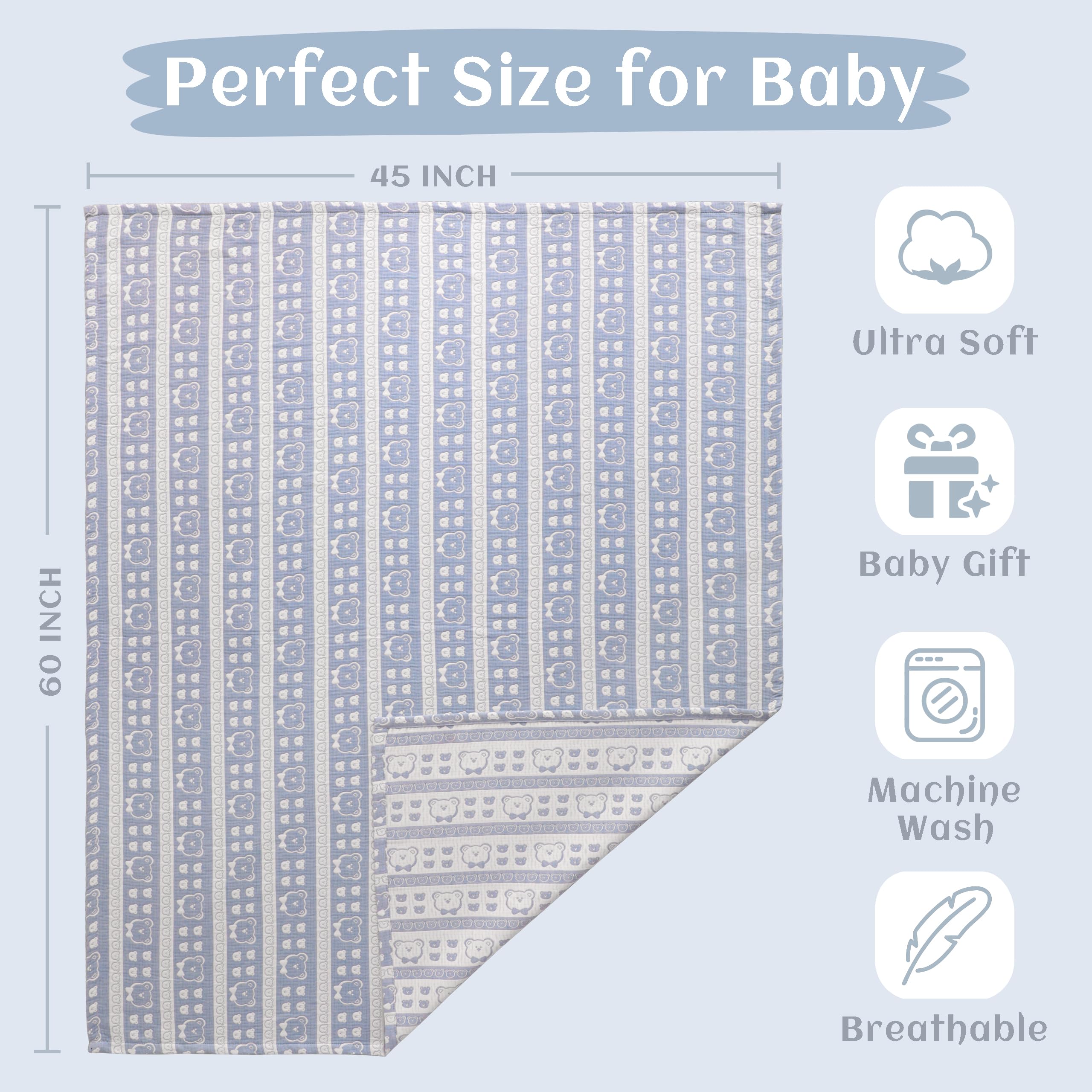NTBAY 3-layer muslin toddler blanket stroller use demonstrates portability and convenience