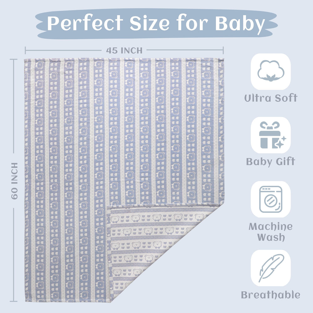 NTBAY 3-layer muslin toddler blanket stroller use demonstrates portability and convenience
